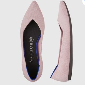 Rothy’s pointed toe flat in petal pink
